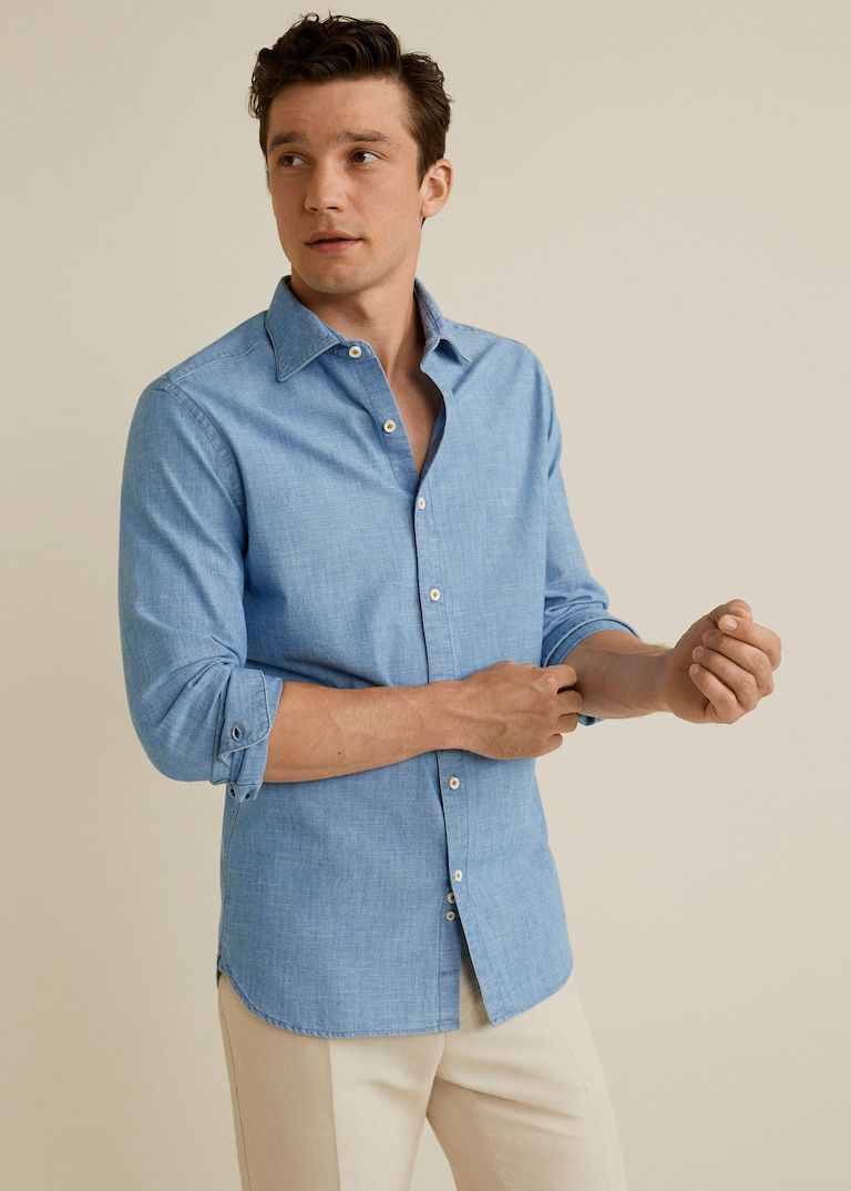 Cotton Linen Shirt for Men – Full Sleeve Soft Breathable .