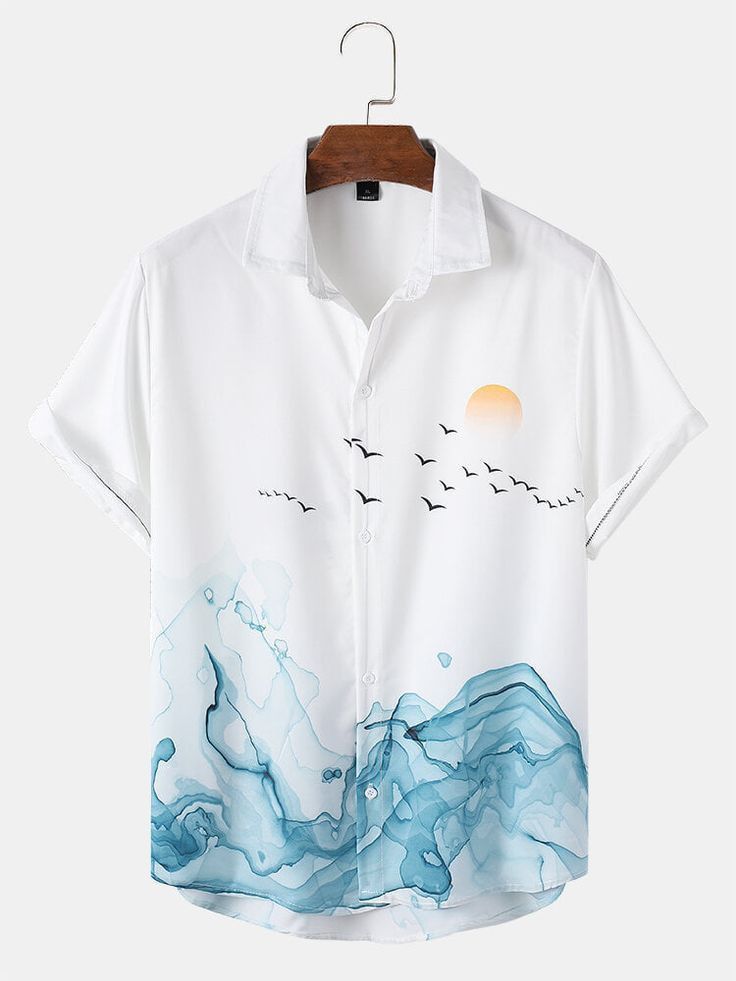 WHITE SKY SEA MENS SHIRT .