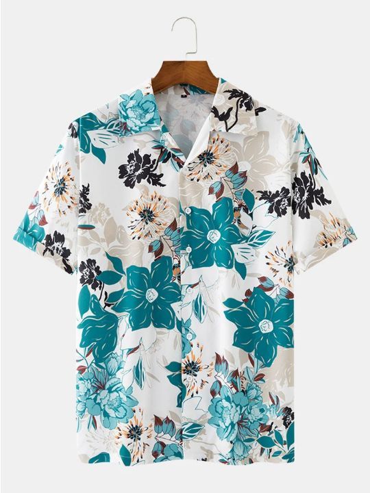 SKY BLACK MIXI FLOWER MENS SHIRT .