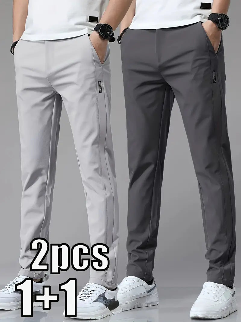 MENS WHITE - GREY TRACK PANTS ( COMBO PACK OF 2 )