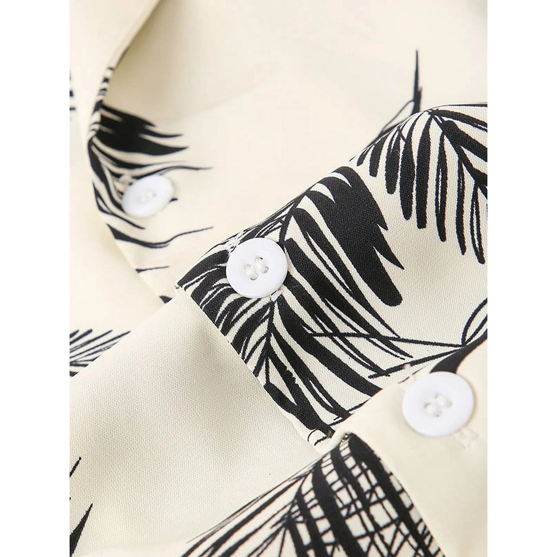 WHITE BLACK LEAF MENS SHIRT .