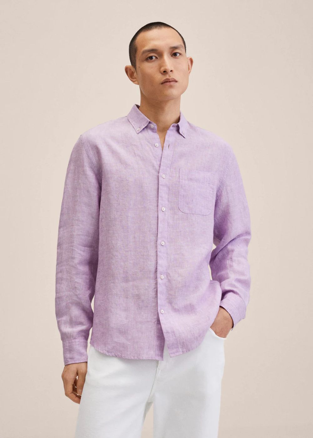 Cotton Linen Shirt for Men – Full Sleeve Soft Breathable .