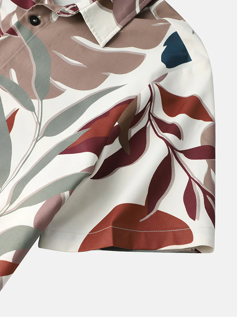 RED GRAY DARK FLOWER MENS SHIRT .