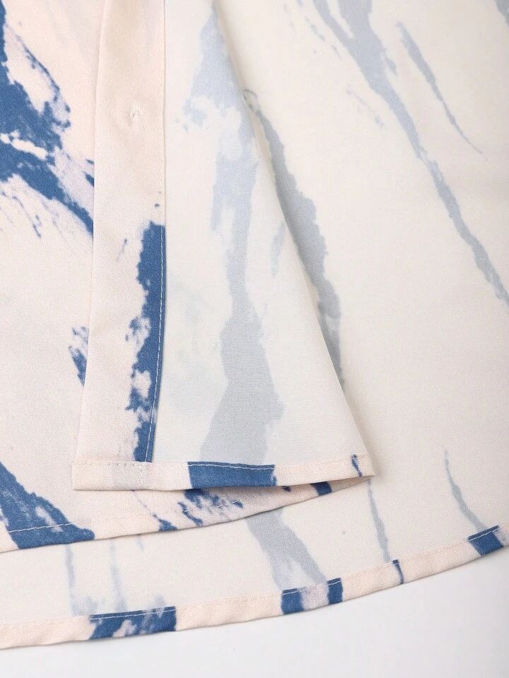 BLUE SCRECH MENS SHIRT & SHORT SET .