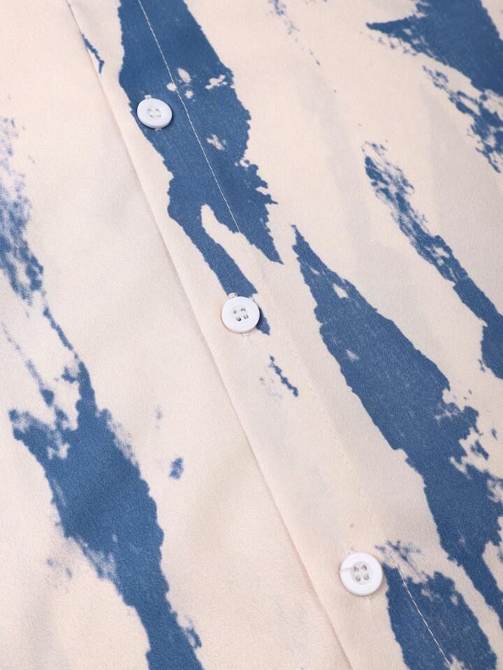 BLUE SCRECH MENS SHIRT & SHORT SET .