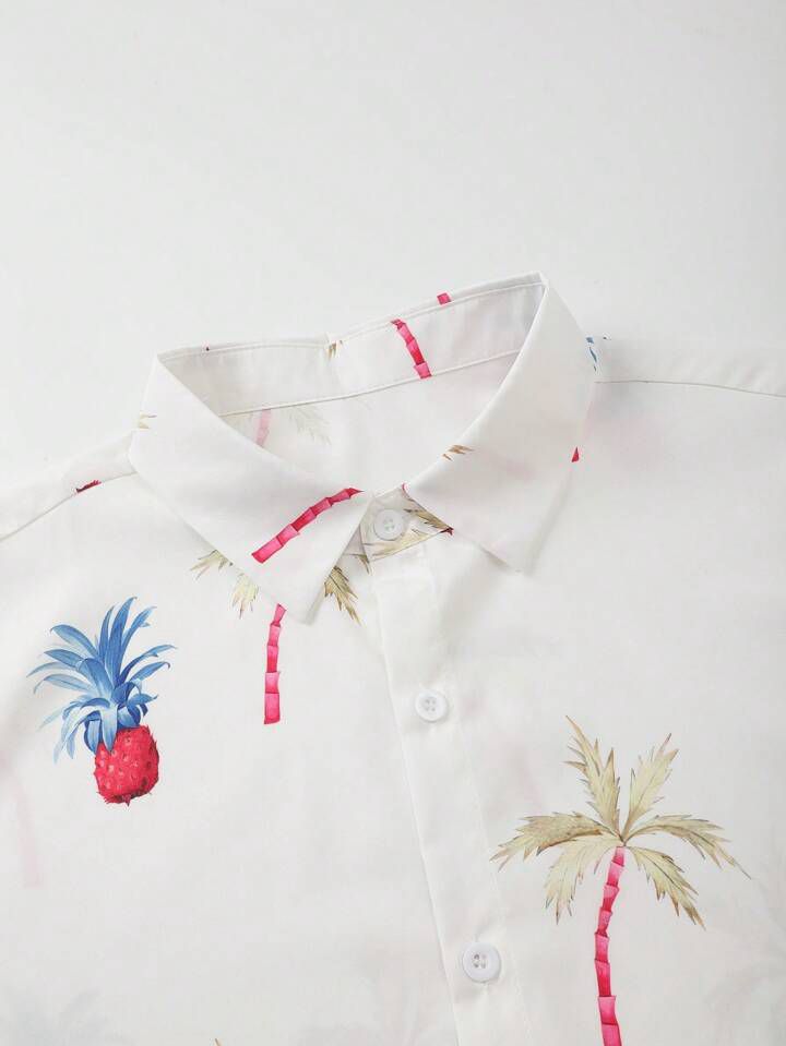 PINK CHERRY COCONAT MENS SHIRT & SHORT SET .