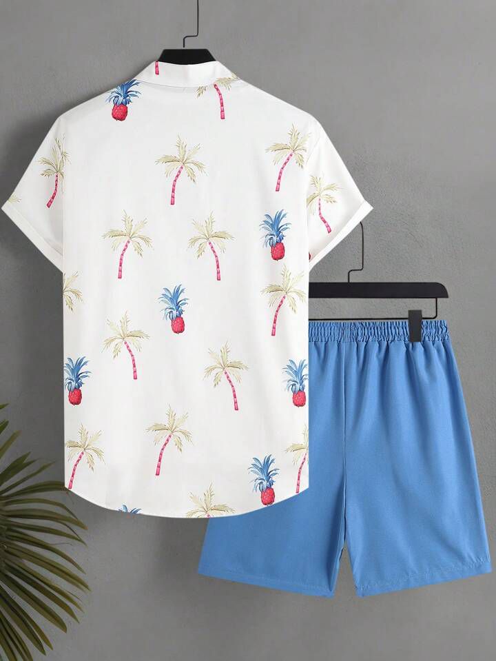 PINK CHERRY COCONAT MENS SHIRT & SHORT SET .