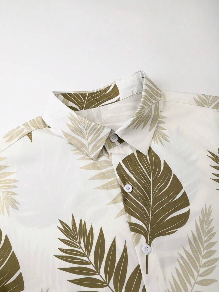 COLOR LEAF MENS SHIRT & SHORT SET .