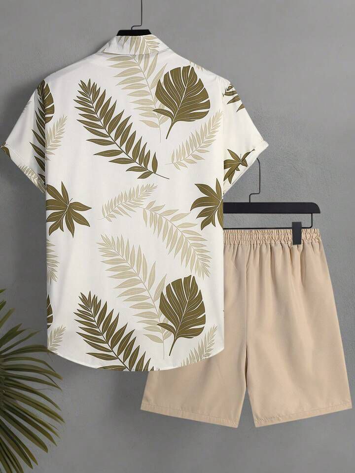 COLOR LEAF MENS SHIRT & SHORT SET .