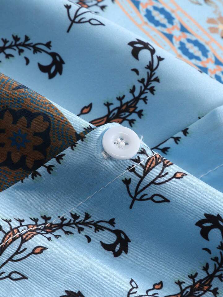 SKY LEAF MENS SHIRT & SHORT SET .