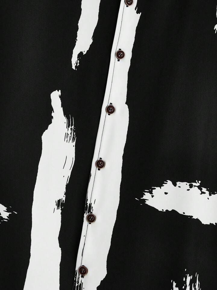 BLACK STRIPTED  DESIGN  MENS SHIRT & SHORT SET .