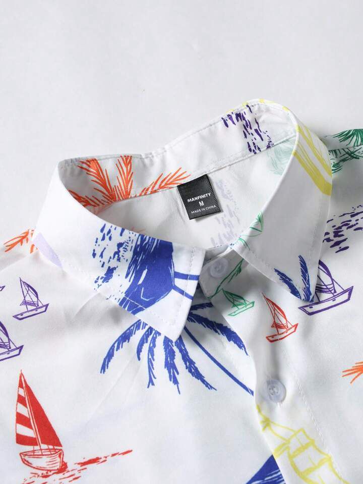 COLORING COCONUTE MENS SHIRT & SHORT SET .