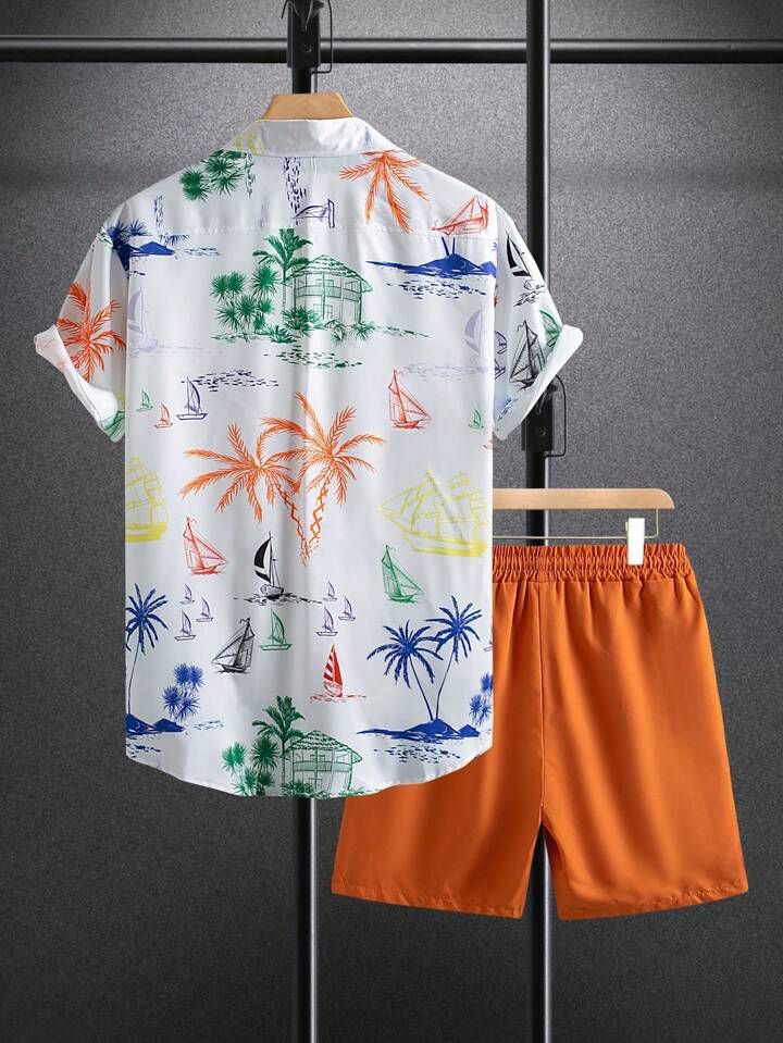 COLORING COCONUTE MENS SHIRT & SHORT SET .