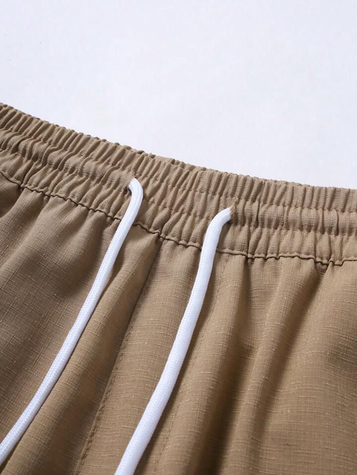 BROWN STRIPTED MENS SHIRT & SHORT SET .