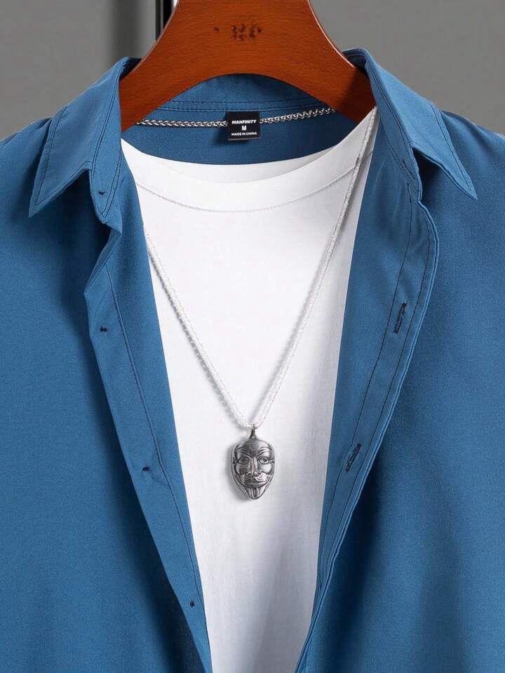 BLACK - BLUL CAUSLY DESIGN  MENS SHIRT & SHORT SET .