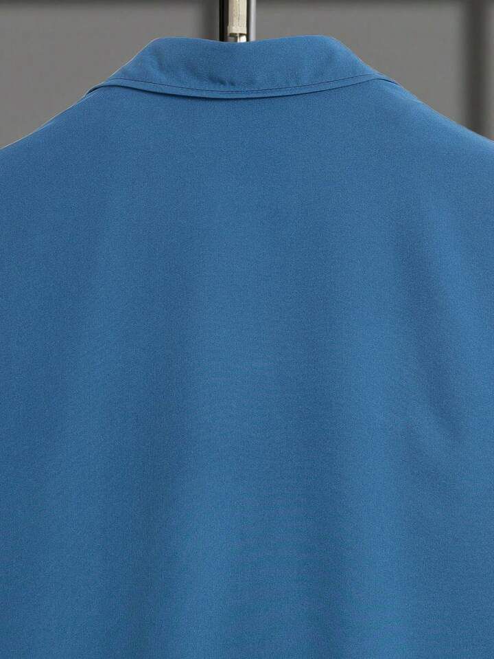 BLACK - BLUL CAUSLY DESIGN  MENS SHIRT & SHORT SET .