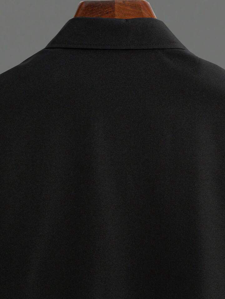 BLACK - BLUL CAUSLY DESIGN  MENS SHIRT & SHORT SET .