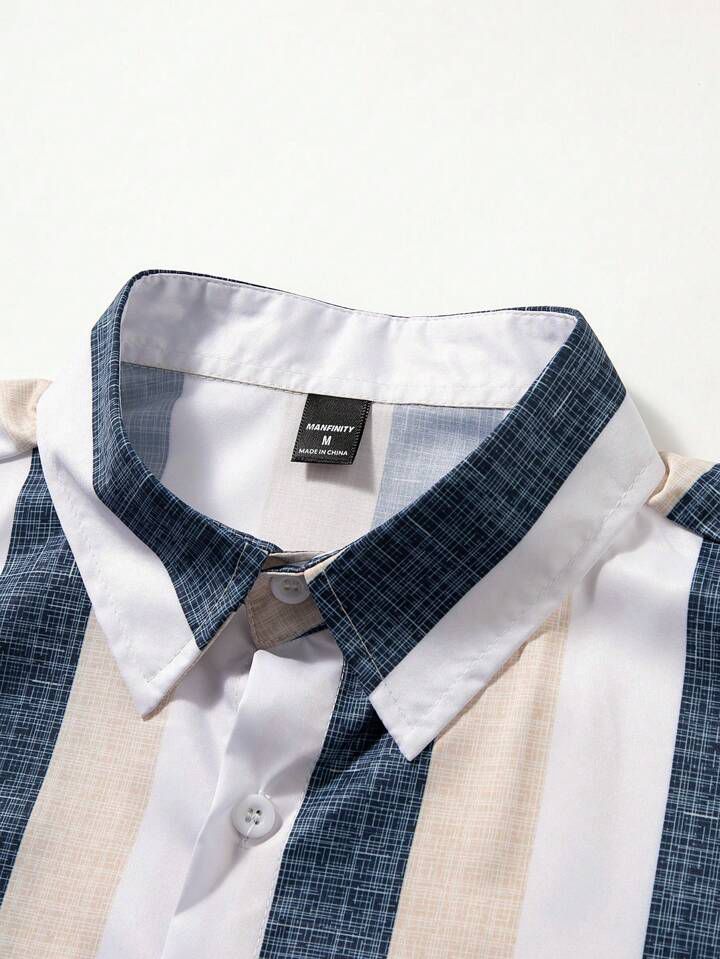 STRIPTED LINE FANCY MENS SHIRT & SHORT SET .