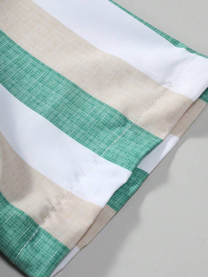 STRIPTED LINE FANCY MENS SHIRT & SHORT SET .