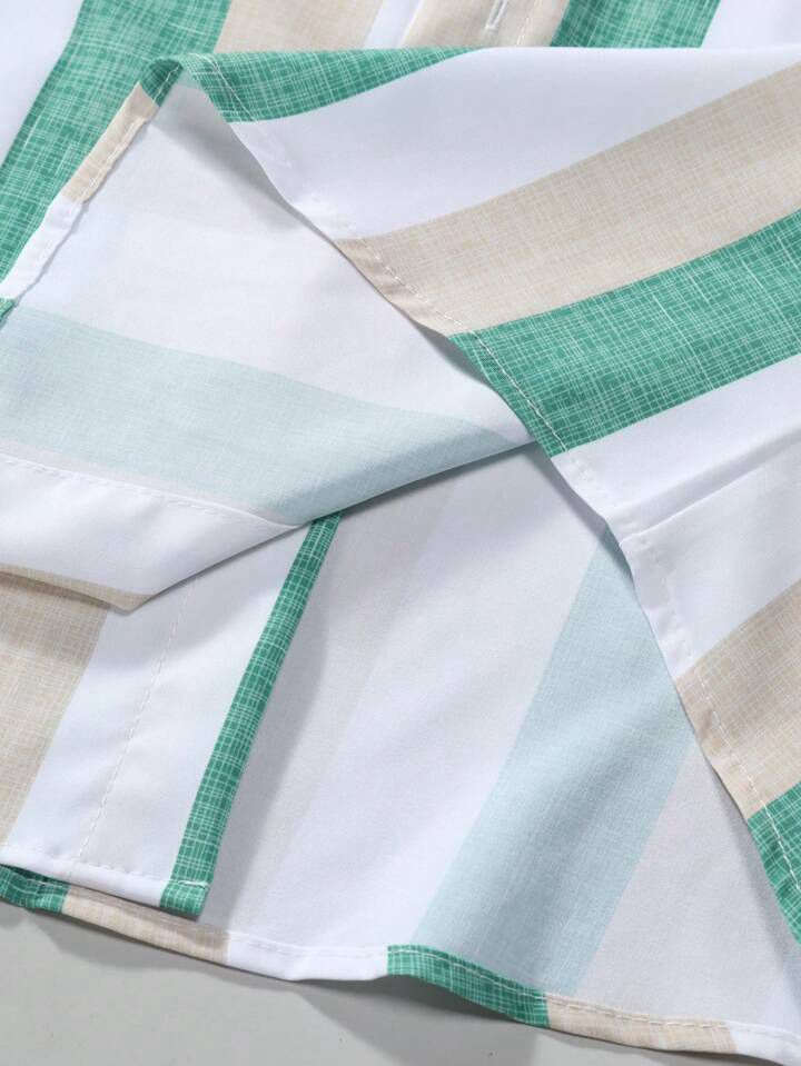 STRIPTED LINE FANCY MENS SHIRT & SHORT SET .