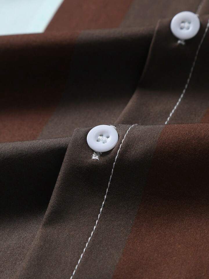 BROWN LINE FANCY  MENS SHIRT & SHORT SET .