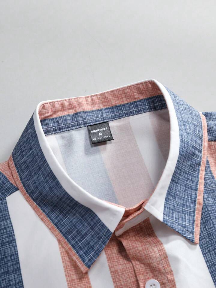 STRIPTED LINE FANCY MENS SHIRT & SHORT SET .