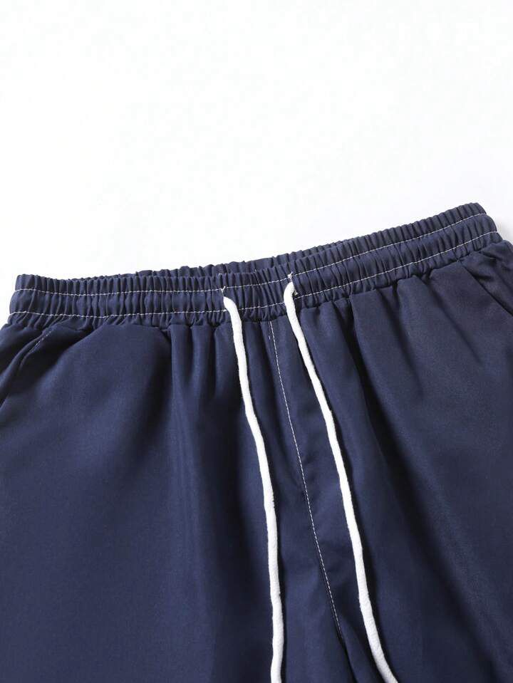 ORANGE  - BLUE LINE STRIPTED MENS SHIRT & SHORT SET .