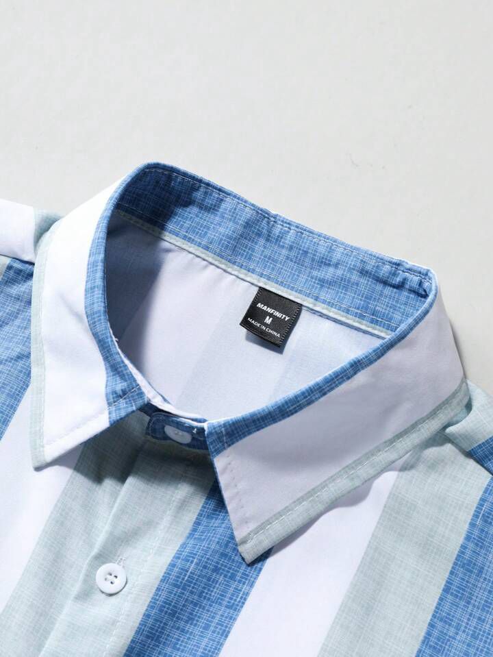 STRIPTED LINE FANCY MENS SHIRT & SHORT SET .