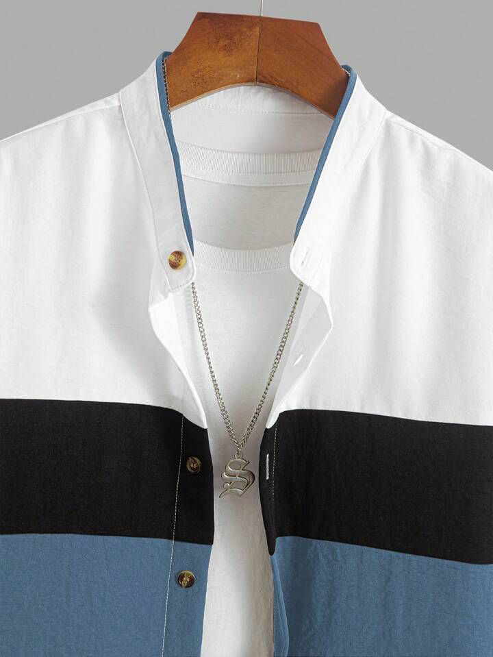 GREEN - BLUE LINE STRIPTED  DESIGN  MENS SHIRT & SHORT SET .