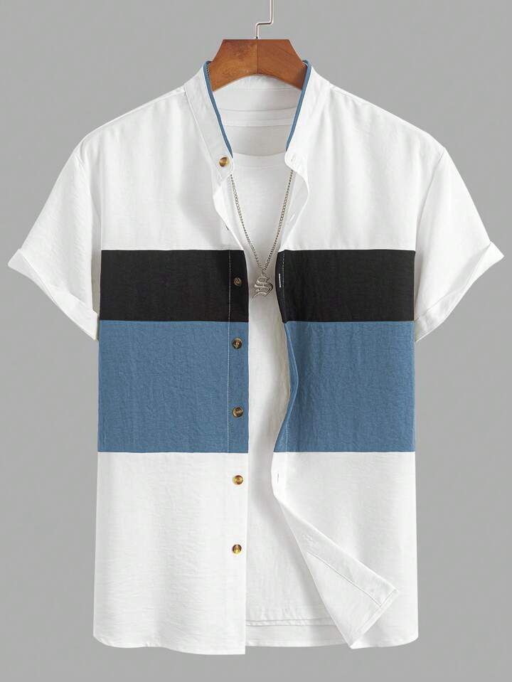 GREEN - BLUE LINE STRIPTED  DESIGN  MENS SHIRT & SHORT SET .