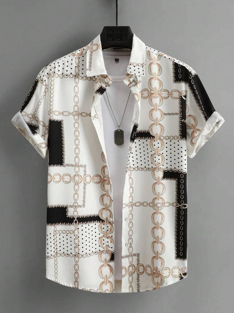 GLODEN BLOCK STRIPTED MENS SHIRT .