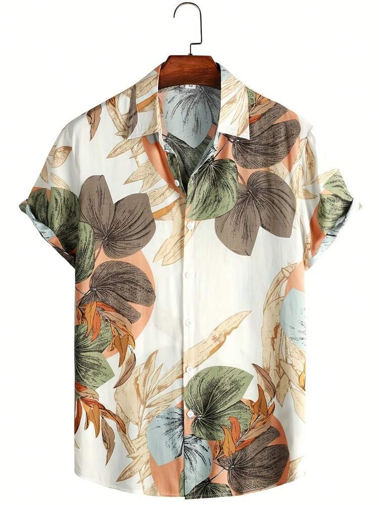 LEAF COLOR BLOCK STRIPTED MENS SHIRT .