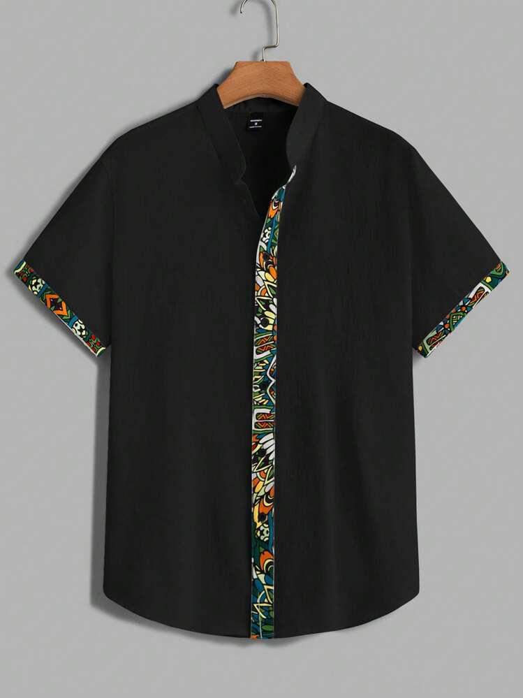 BLACK COLORING PATTI  MENS SHIRT .