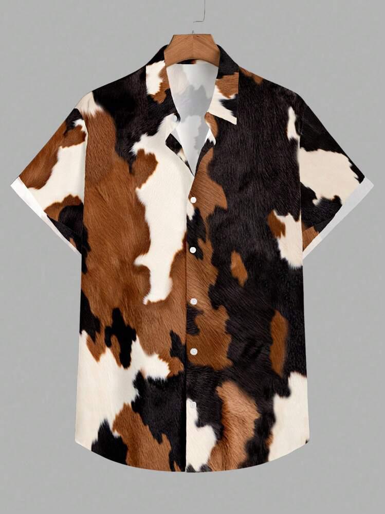 BLACK BROWN MIXI MENS SHIRT .