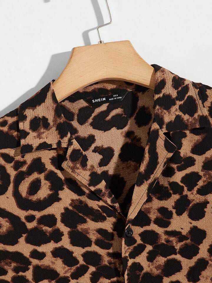 BROWN DOT CHITTA PRINT MENS SHIRT .