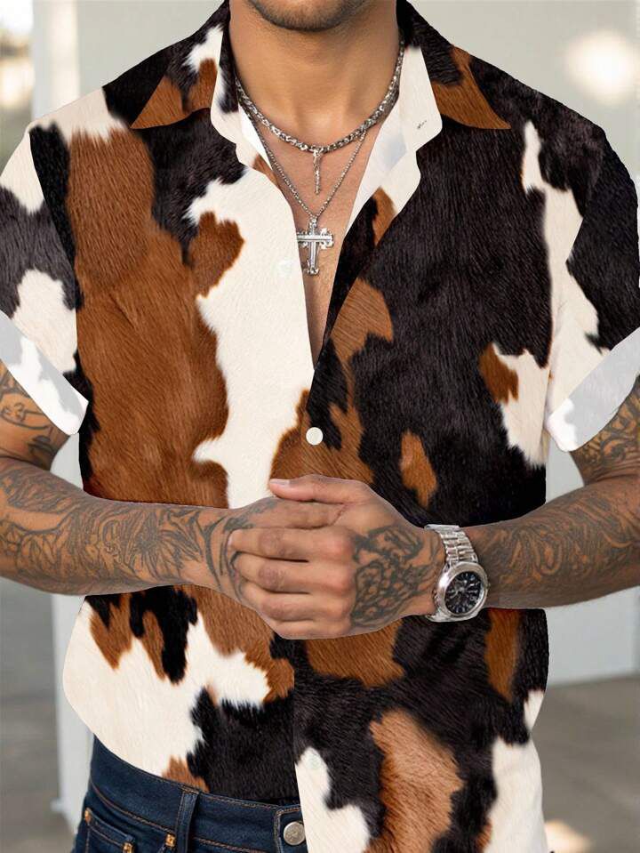 BLACK BROWN MIXI MENS SHIRT .