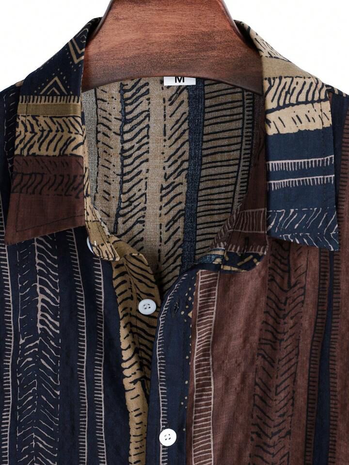BLUE  BROWN MIXI MENS SHIRT .