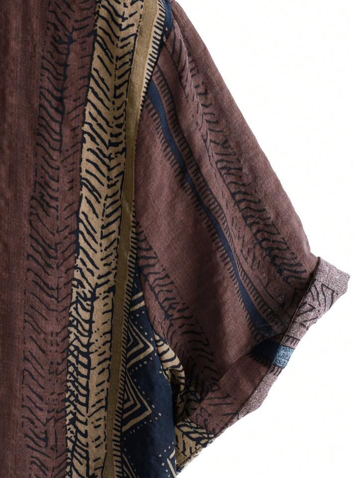 BLUE  BROWN MIXI MENS SHIRT .