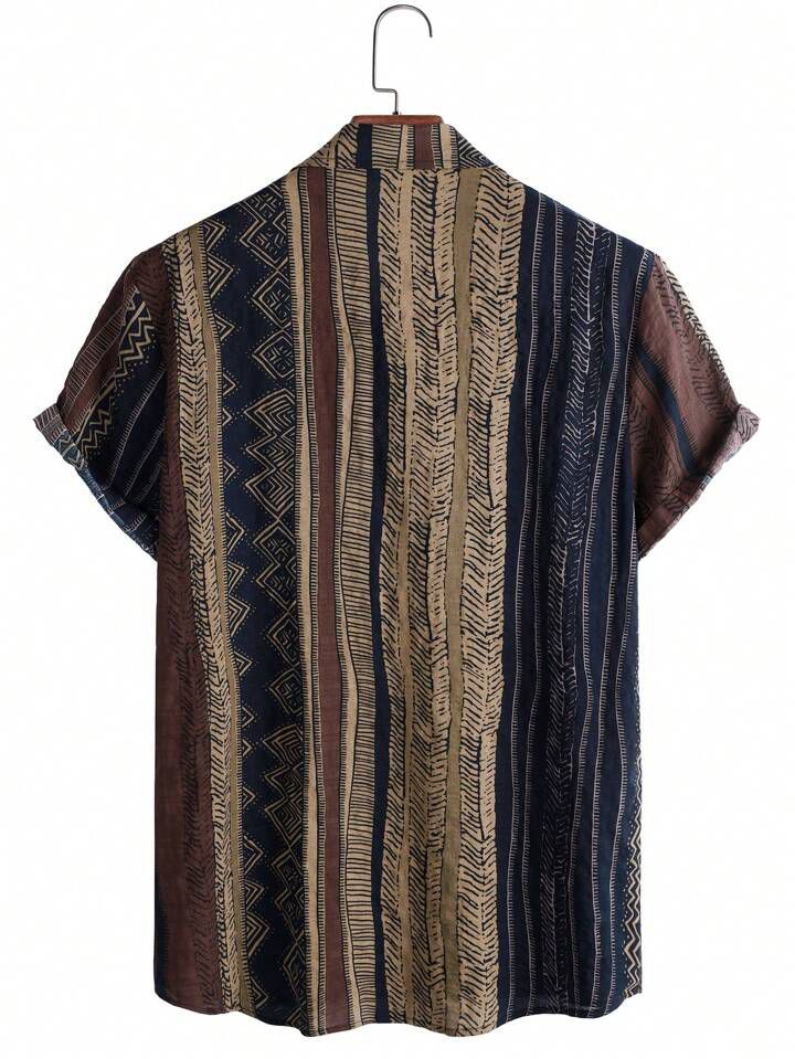 BLUE  BROWN MIXI MENS SHIRT .