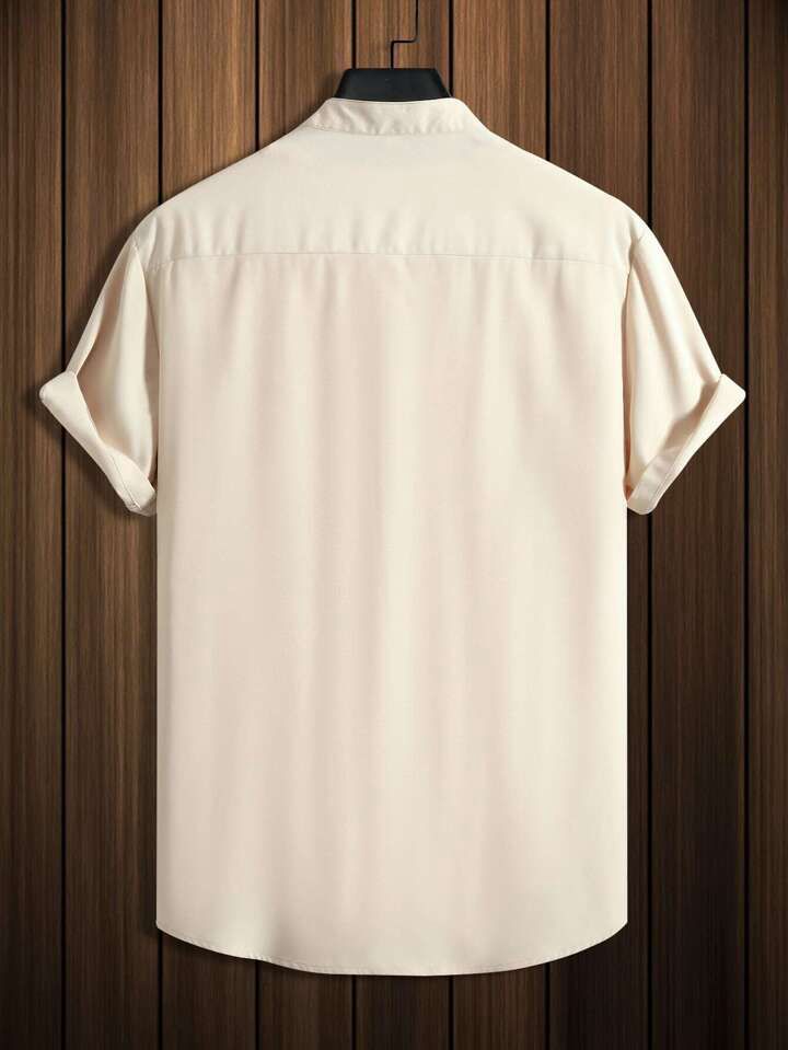 WHITE BROWN PATTI PRINT MENS SHIRT .