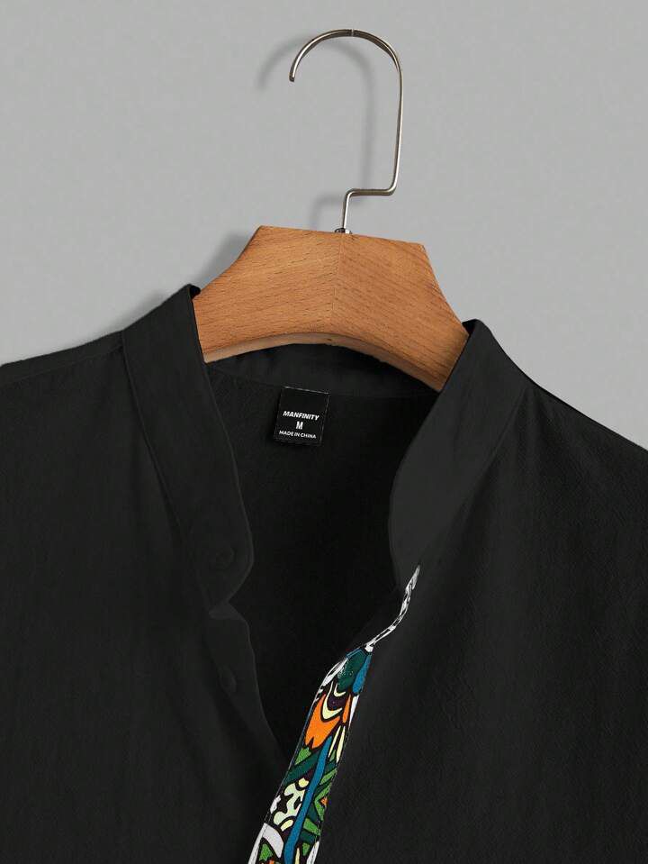 BLACK COLORING PATTI  MENS SHIRT .