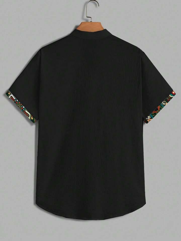 BLACK COLORING PATTI  MENS SHIRT .