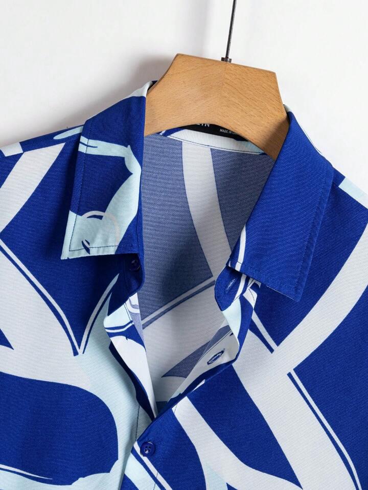 BLACK - BLUE COLOR BLOCK MENS SHIRT .