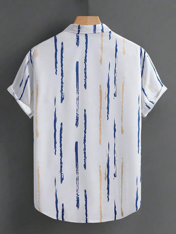 BLUE WHHITE STIRPTED MENS SHIRT .