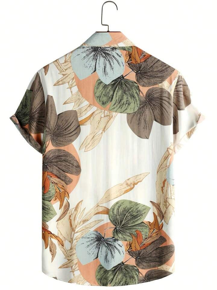 LEAF COLOR BLOCK STRIPTED MENS SHIRT .