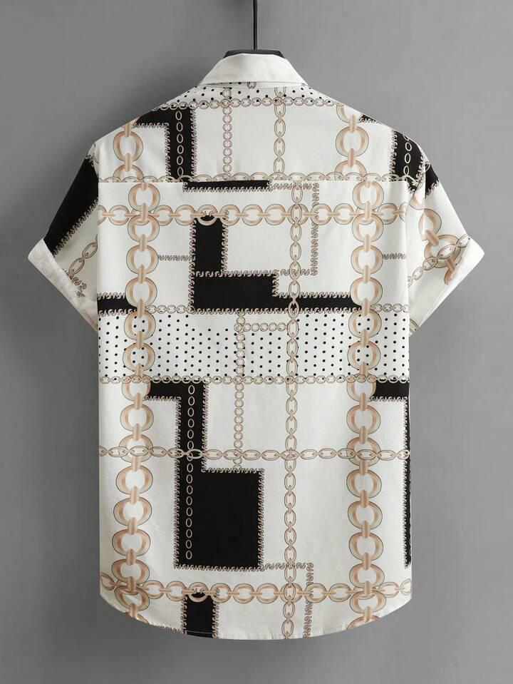 GLODEN BLOCK STRIPTED MENS SHIRT .