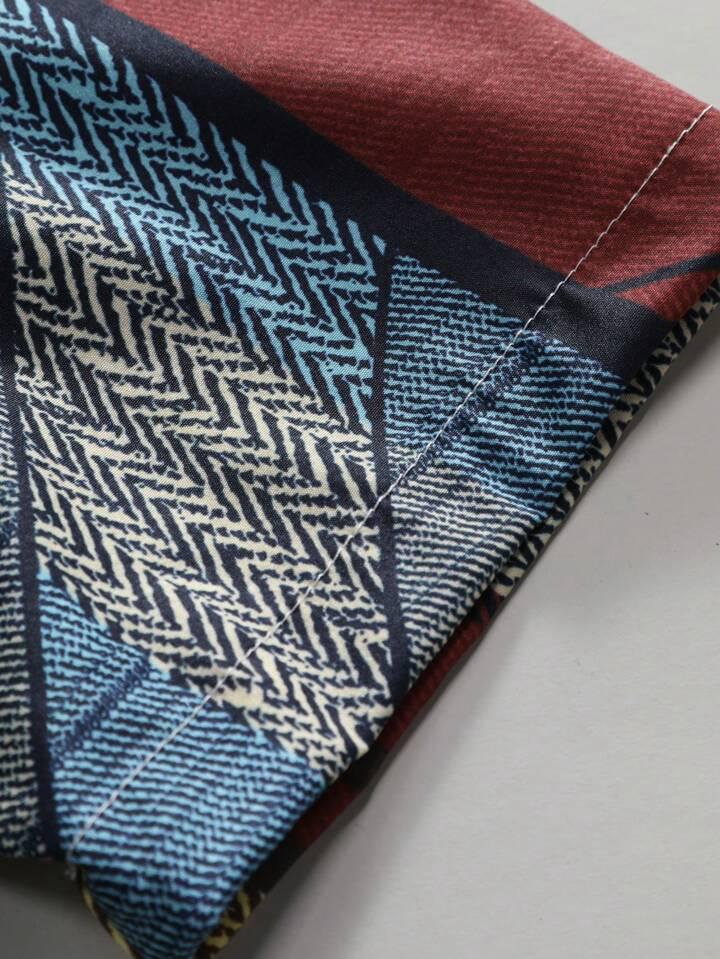 BLUE COLOR BLOCK STRIPTED MENS SHIRT .