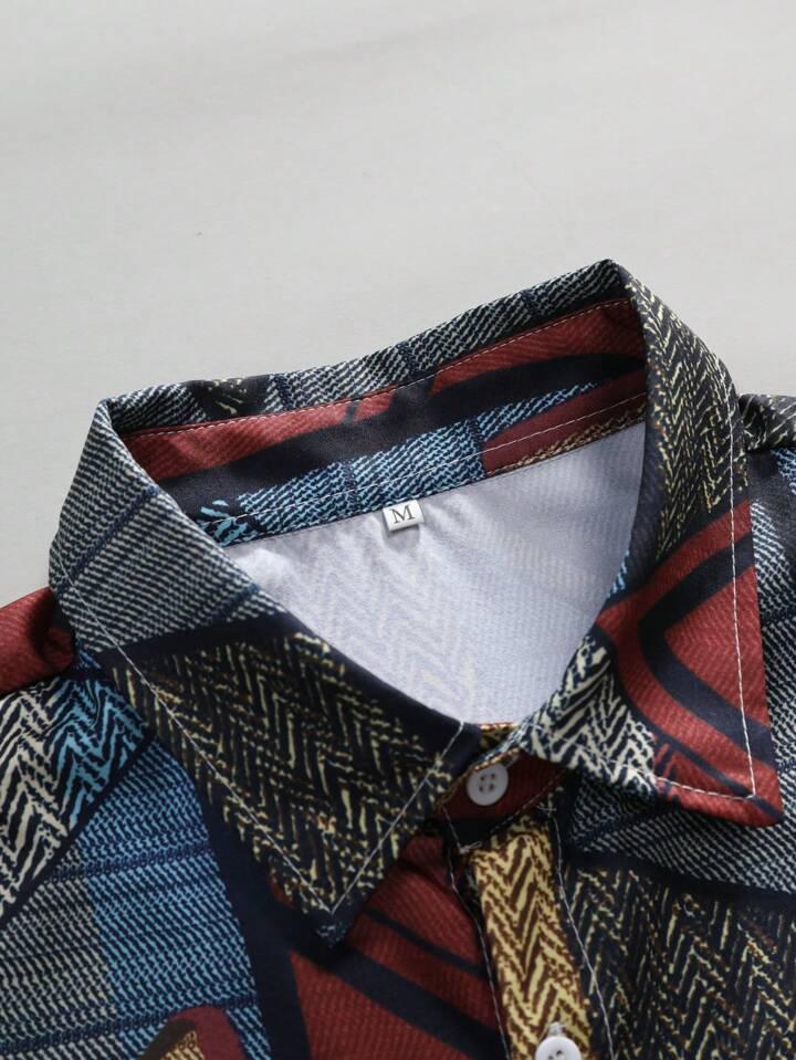 COLOR BLOCK STRIPTED MENS SHIRT .