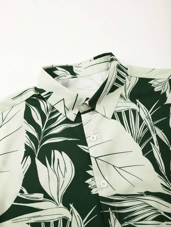 COLOR LEAF MENS SHIRT & SHORT SET .
