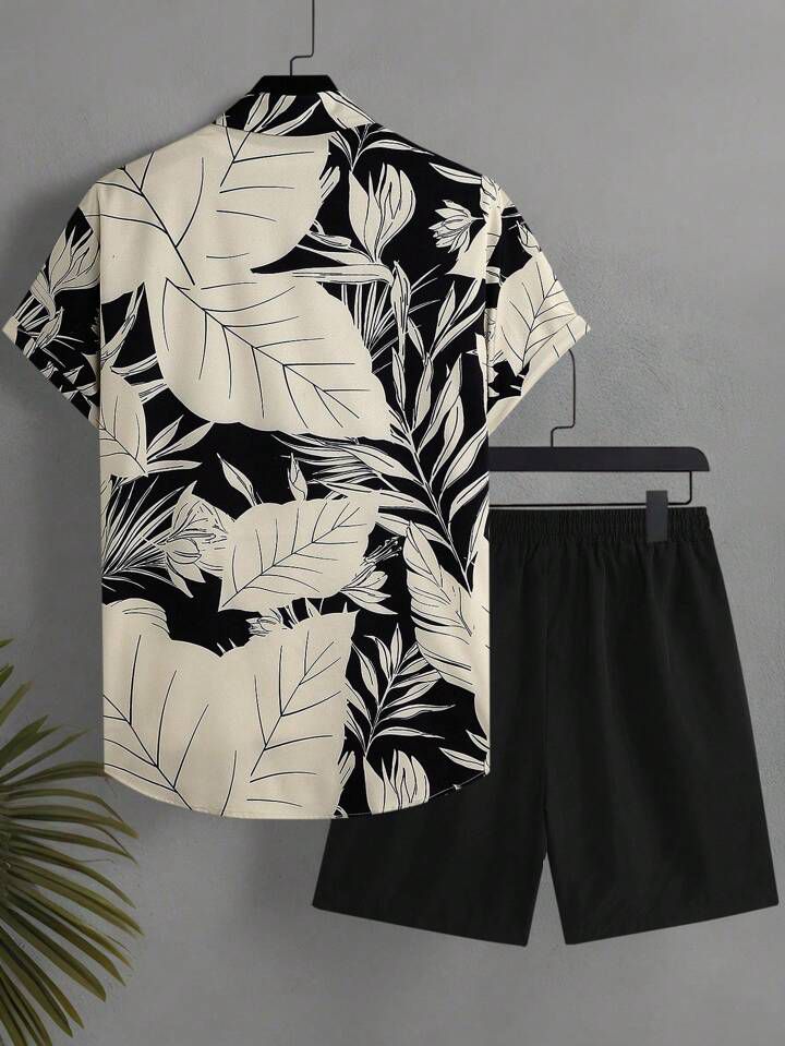 COLOR LEAF MENS SHIRT & SHORT SET .